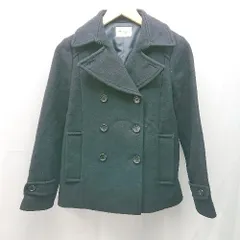 ◇ ADAM ET ROPE アダムエロペ 無地 シンプル ウール混 長袖 ピーコート サイズ36 ネイビー レディース E  【1304120018297】