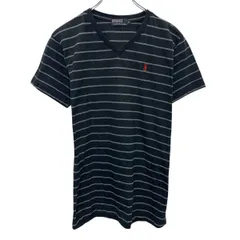 POLO RALPH LAUREN ロゴTシャツ S ブラック グレー ポロラルフローレン プルオーバー ボーダー 総柄 古着卸 アメリカ仕入 a704-5213