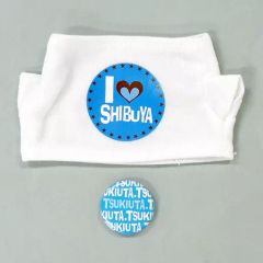 [중고] 키홀더 마스코트(캐릭터) 츠키우사.용 미니 T셔츠 & 캔 배지 [츠키우타.] 애니메이트 시부야점 한정