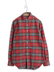 【お得なクーポン配布中!】 90s ラルフローレン オックスフォード ボタンダウン シャツ メンズ S / 古着 オールド ポロ タータン チェック BD 長袖シャツ マルチカラー