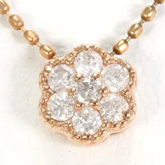 K10PG　ネックレス　necklace　ダイヤ　0.16　総重量約1.1g　約40cm