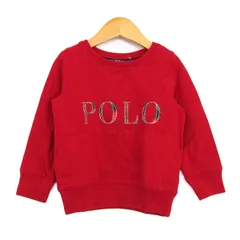 ポロラルフローレン スウェット トレーナー トップス 裏起毛 キッズ 男の子用 2/2Tサイズ レッド POLO RALPH LAUREN 【中古】