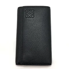 極美品　LOEWE ロエベ　4連キーケース　三つ折り　アナグラム　ブラック 美品 LOEWE ロエベ 4連キーケース 三つ折り アナグラム ブラック