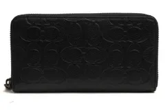 コーチ／COACH 長財布 財布 ウォレット メンズ 男性 男性用 レザー 革 本革 ブラック 黒  C1226 Accordion Wallet In Signature Leather シグネチャー柄 小銭入れあり ラウンドジップ ラウンドファスナー
