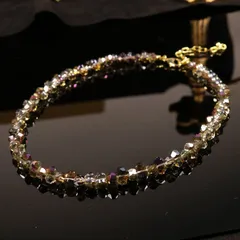 ネックレス フランス風 レトロ 変形 クリスタル 手作り ビーズ ラグジュアリー 気品 シンプル 個性的なデザイン 電気メッキ アクセサリーYUA330