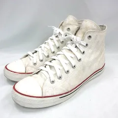 ヴェトモン ベトモン VETEMENTS ★AA☆Printed Canvas Sneakers 総柄 ロゴ プリント キャンバス ハイカット スニーカー 靴 ベージュ 44のサムネイル