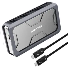 【在庫セール】ケース SSD SSD 最大2700MB/s NVME 40Gbps 外付けケース KEY）NVMe アルミ合金製USB-C接続 M-KEY（B+M 2280 PCIe M.2 USB4 (EC-6902-S-JP) & 4/3 Thunderb