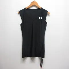 アンダーアーマー UNDER ARMOUR スポーツウェア Vネック タンクトップ L 黒 ブラック クールドライ ヒートギア タグ付き