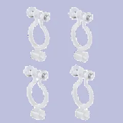 イヤリングコンバーターノンホールピアスタイプ4個セット 樹脂製 半透明で目立ちづらい