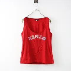 ケンゾー KENZO ロゴワッペン 刺繍 タンクトップ M/レッド トップス  プルオーバー ノースリーブ【2400014504620】のサムネイル