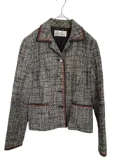 【一点物】Courrèges クレージュ ジャケット 長袖 グレー レディース チェック 11AR G3