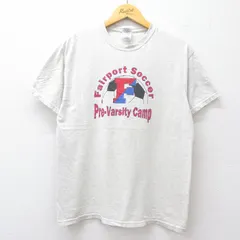 M/古着 半袖 ビンテージ Tシャツ メンズ 00s フェアポート サッカー クルーネック 薄グレー 霜降り 25jul29 中古