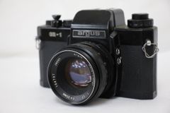【返品保証】 アーガス Argus CR-1 ブラック Auto-Cintar 55mm F1.7 M42マウント ボディレンズセット  e470