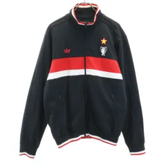 アディダス 08/09 ACミラン ジャージパンツ XO 黒 赤 サッカー 古着 ウェア