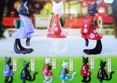 着物を着た猫の妖怪 ねこまた 電脳大工 和装猫又 全6種