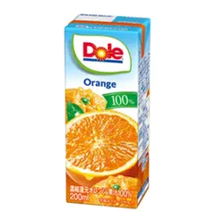雪印 メグミルク　Dole オレンジ100％　LL200ml×18本入　紙パック　 送料無料　〔ドール　果汁100％ フルーツジュース オレンジジュース みかんジュース〕