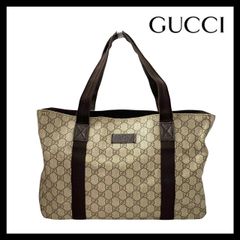 U【GUCCI】GG スプリーム トートバッグ 141624 2123 ブラウン/茶 グッチ (56769SM1)