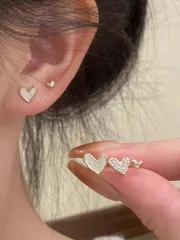 ジュエリー レディース イヤーアクセサリー セット 6個セット ファッション エレガント キュート クリスタル ハートデザイン スタッドピアス、ホリデー、パーティー、デート、デイリー着用に最適