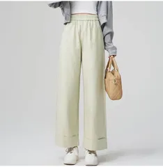 ストレートパンツ ワイドパンツ レディース 無地 パンツ ストレート イージーパンツ ポケット ワイド ロング ボトムス ウエストゴム 落ち感 ゆったり きれいめ おしゃれ シンプル カジュアル 可愛い 着痩せ 春 夏 秋 maya01