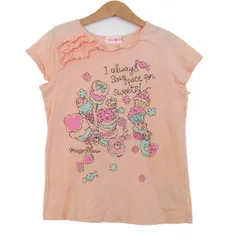 メゾピアノ 半袖Ｔシャツ トップス スイーツ柄 コットン キッズ 女の子用 140サイズ オレンジ Mezzo Piano 【中古】