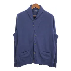 Polo by Ralph Lauren ポロ ラルフローレン ショールカラー スウェット カーディガン ネイビー (メンズ XL) 中古 古着 S2715