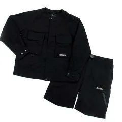 未使用品 チャオパニック CIAOPANIC TYPY リップストップ 上下 セットアップ フィッシングデザイン カーディガン ショーツ ハーフパンツ 黒 ブラック M L