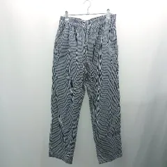 ◇ GU ジーユー ストライプ ウエストゴム テーパード パンツ サイズM ネイビー メンズ E  【1308290063217】