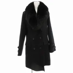 ハロッズ Harrods ピーコート Pコート フォックスファー付き 2WAY ミドル ハーフ丈 黒 ブラック /AEのサムネイル