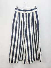 ◇ ◎ JOURNAL STANDARD ジャーナルスタンダード ストライプ ワイド パンツ サイズ36 ホワイト ネイビー レディース P  【1405290011801】