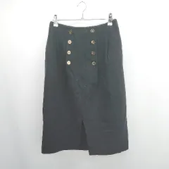 ◇ ⊇ Chesty チェスティ ウール系 ひざ丈 Iライン スカート サイズ0 ブラック レディース E  【1506130012214】