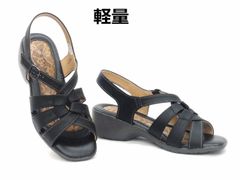レディース バックバンドサンダル Pansy パンジー 5475 ブラック 軽量