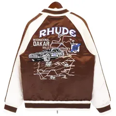 クラシックな★RHUDEルード★ロゴ刺繍 サテン ボンバージャケット/ブルゾンのサムネイル