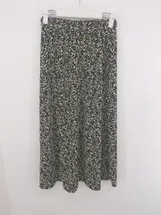 ◇ UNIQLO ユニクロ ウエストゴム 花柄 大人女子 ロング フレア スカート サイズＳ ブラック ベージュ レディース P 【1307150001925】
