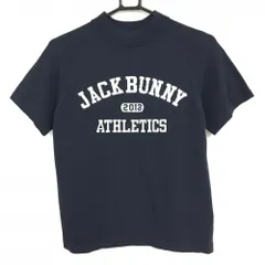 ★値下げ★【超美品】ジャックバニー 半袖ハイネックセーター ネイビー×白 ニット  レディース 1(M) ゴルフウェア 2023年モデル Jack Bunny