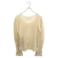 HELMUT LANG (ヘルムートラング) 97s 本人期 Archiveアーカイブ GTRタグ エルボーパッチ クルーネックニットセーター ベージュのサムネイル