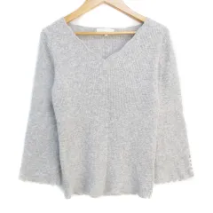 プロポーション ボディドレッシング PROPORTION BODY DRESSING リブニット カットソー 長袖 Vネック パールビーズ 3 杢グレー /FF41