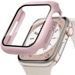 45mm_ローズゴールド POLINK for Apple Watch用 ケース Series 10/9/8/7/6/5/4/SE2/SE 45mm PC素材 強化ガラス アップルウォッチ 保護用カバー 超薄型 高耐久 耐衝撃 高透過率 指紋防止