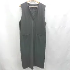 ◇ ⊂ Discoat ディスコート Vネック スリット入り ロング丈 ワンピース サイズF ブラック レディース E  【1502180046780】