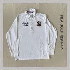 FILA　フィラ　GOLF　ゴルフ　スポーツ　ロゴ刺繡　長袖　長袖ポロ　ロンT　夏物　薄手シャツ　ゴルフウェア　薄手　軽量　シンプル　メンズ　M