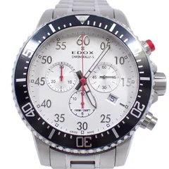 EDOX エドックス クロノラリーS クロノグラフ メンズ 腕時計 シルバー文字盤 純正SSベルト 10227【いおき質店】のサムネイル
