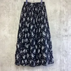 AZUL BY MUSSY アズールバイマウジー　ロングプリーツスカート　レディース　黒×花柄　Sサイズ