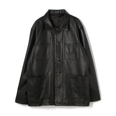 SCHOTT ショット 3111050 LAMB LEATHER COVERALL JACKET ラムレザー カバーオール 09BLACK　Lサイズ