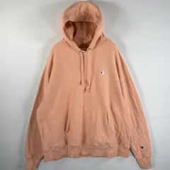 古着 チャンピオン Champion パーカー リバースウィーブ 復刻 ワンポイントロゴ刺繍 マフポケット XL（JPN3XL）  オレンジ系 メンズ