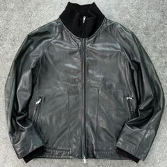 UNITED ARROWS 本革 ユナイテッドアローズ 羊革 レザージャケット ライダース シングル ブルゾン ハイネック ブラック 黒 メンズ L 1125-199-4161