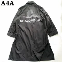 【秋冬春/背中で語る】A4A エーフォーエー バックプリント ステンカラーコート M 黒 メンズ/ポリエステル/ラグランスリーブ/オーバーサイズ