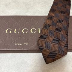 美品 GUCCI グッチ シルク 100％ ブラウン 254-667