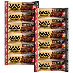12 책 메이지 SAVAS 자바스 단백질 바 초콜릿 맛 44g × 12 책 세트 유청 단백질 대두 단백질 케이스 없음