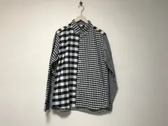 本物ビームスハートBEAMSHEARTコットンチェック柄切り替えデザイン長袖シャツメンズサーフアメカジミリタリーストリートスケーターワークビジネススーツモードドレスゴルフ白ホワイト黒ブラックL