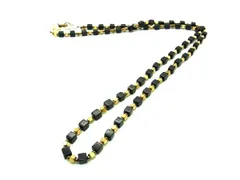 ■美品■ VANDOME AOYAMA ヴァンドーム ビーズ ロングネックレス ペンダント アクセサリー ゴールド系×ブラック系 DH3119