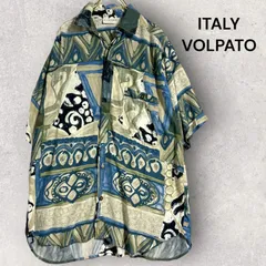 OK'd by VOLPATO made in ITALY　イタリア製　柄ブラウス　柄シャツ　古着　ヴィンテージ　総柄　柄物　メンズ　オシャレ　アート柄　個性的　ユーズド　シャツ